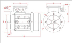 Motor electric trifazat 0.18kw 3000rpm 63 B5 - 2